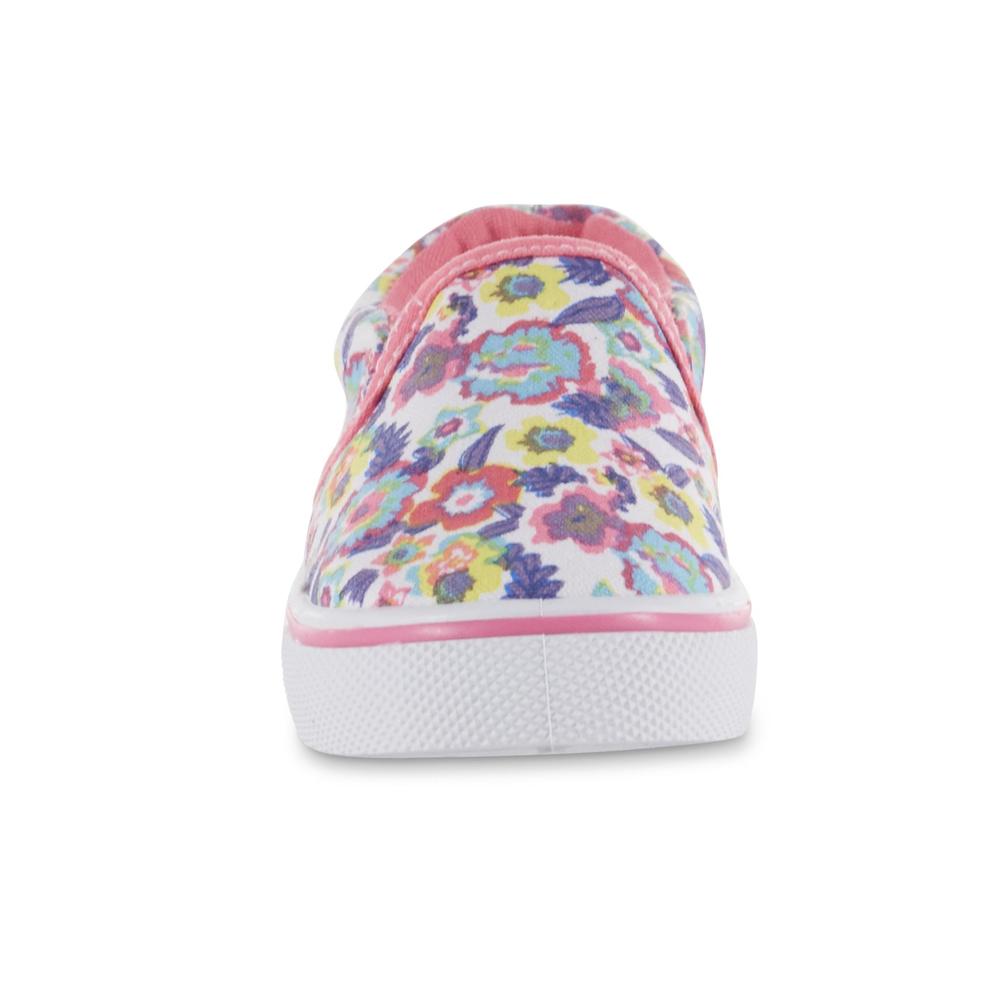 Basic Editions Toddler Girls' Revolve Print Casual Sneaker - White/Floral