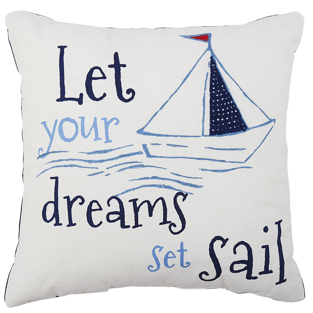 Sutton Rowe Outdoor Pillow - Let Your Dreams Set Sail
