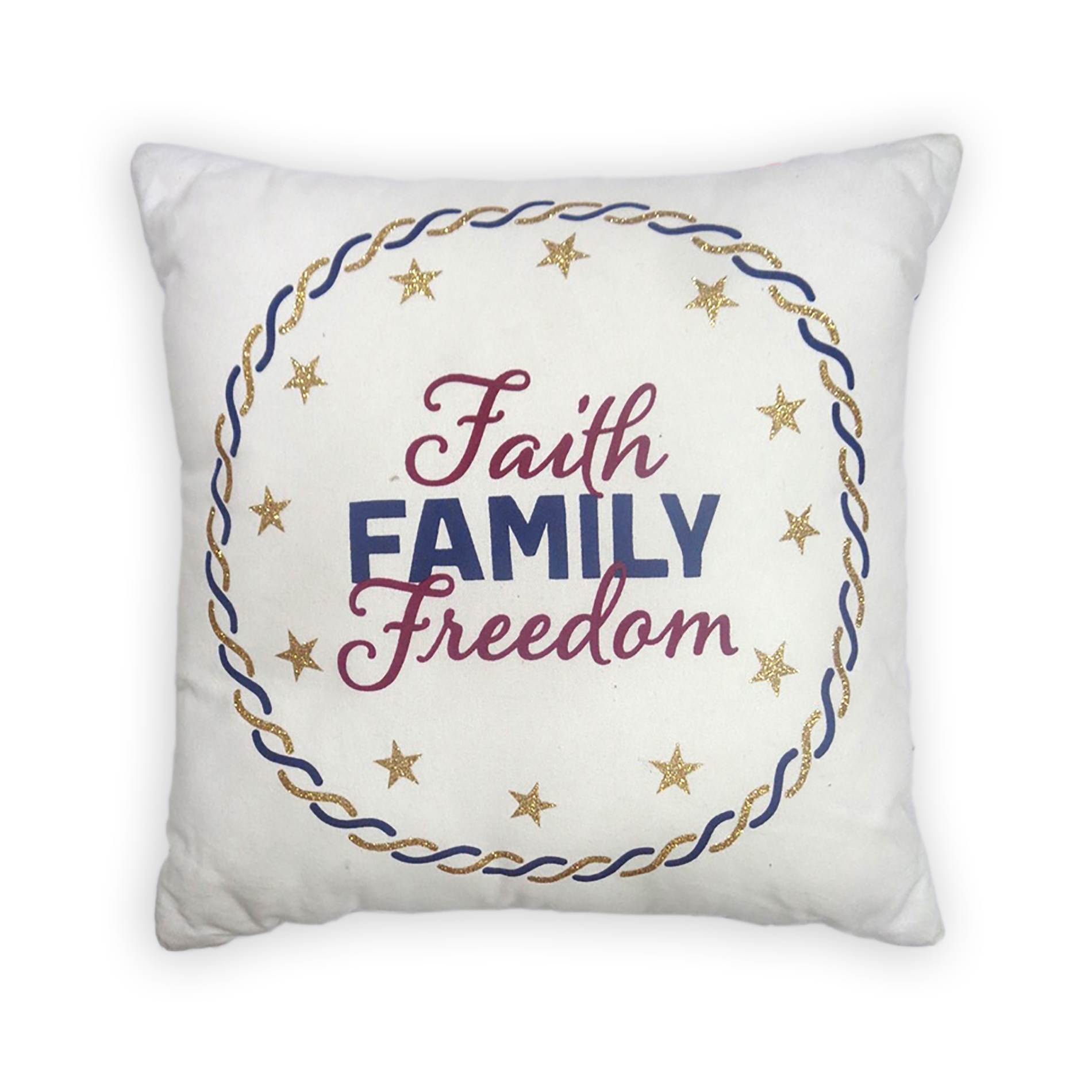 Faith Family Freedom Decorative Pillow