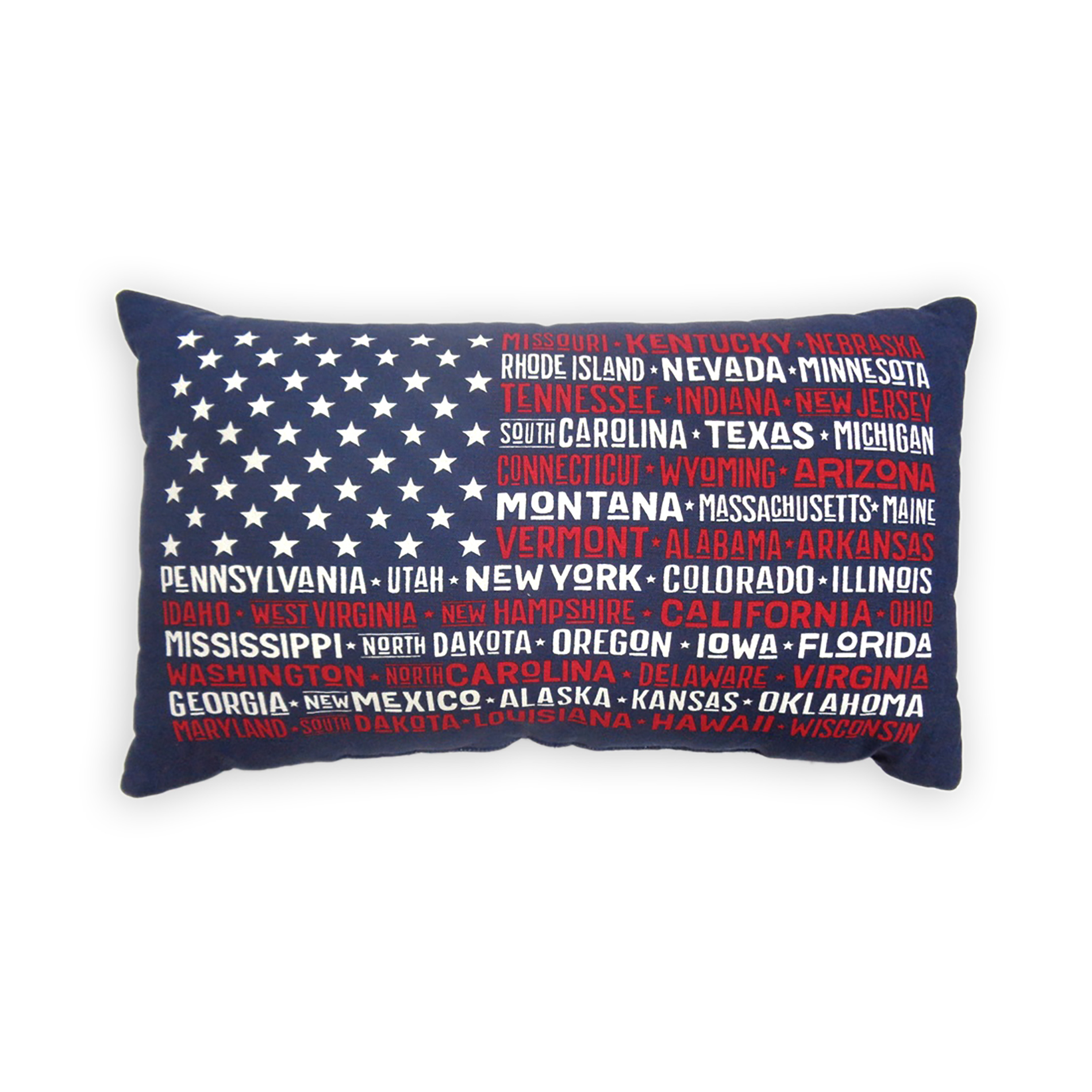 Flag with States Names Decorative Pillow