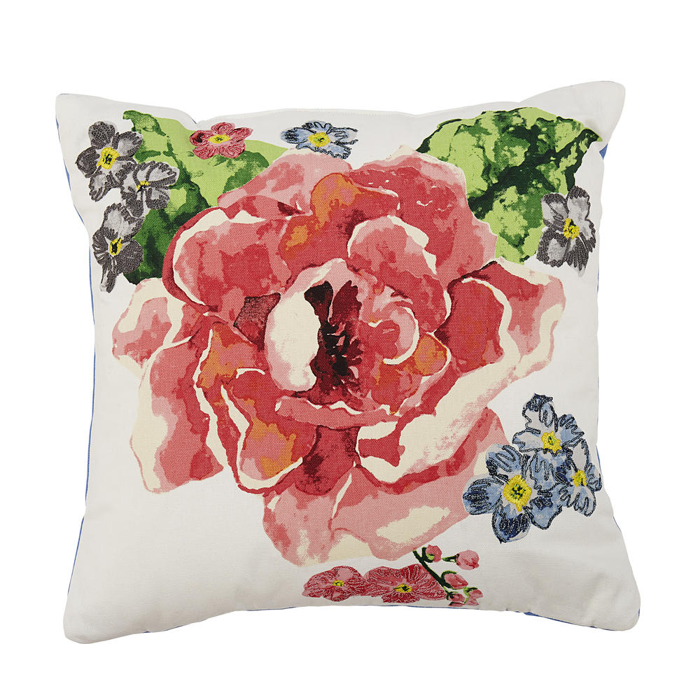 Sutton Rowe  Outdoor Pillow - Pink Watercolor Flower *Limited Availability