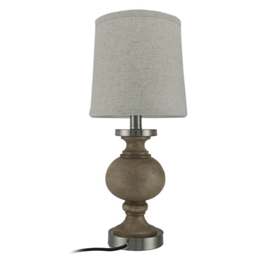 20" Resin Table Lamp with Wood Finish