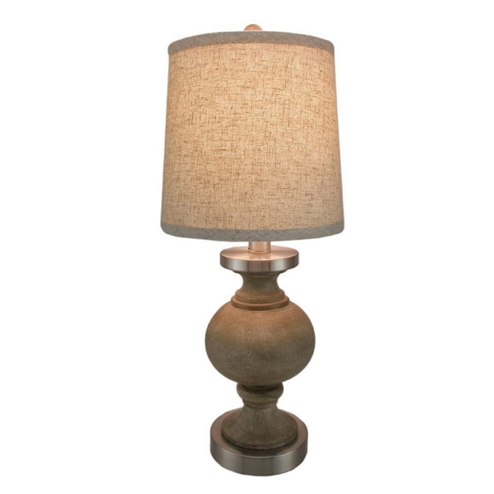 20" Resin Table Lamp with Wood Finish