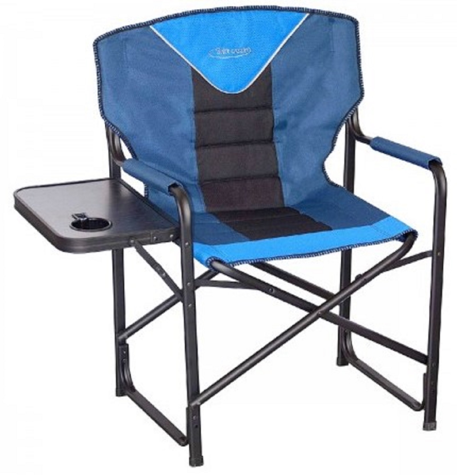 Drift Creek Blue Padded Director's Chair with Side Table