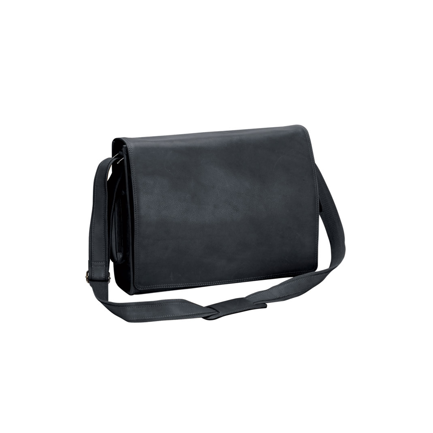 Natico New Yorker Leather Computer Messenger Bag, Black Natico New Yorker Leather Computer Messenger Bag, Black