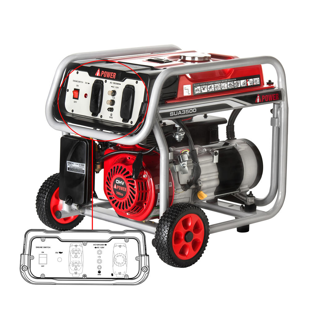 A-iPower SUA3500 3500W Recoil Start Gasoline Powered Portable Generator