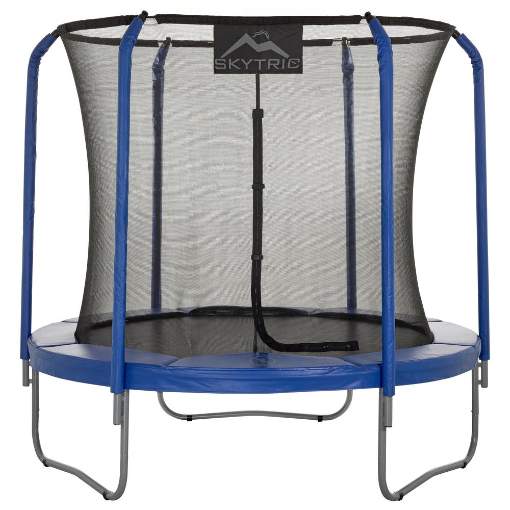 SKYTRIC  8' Trampoline with Top Ring Enclosure System equipped with the &#8220; EASY ASSEMBLE FEATURE"
