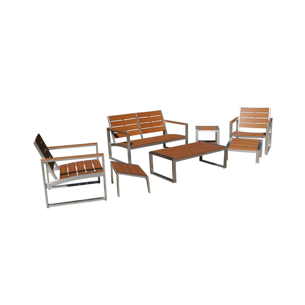 THE HOM Liberty 7-Piece All-Weather Engineer Plywood Patio Seating Set
