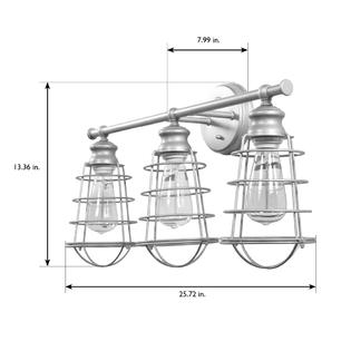 Design House Ajax 3 Light Galvanized Indoor Vanity Light