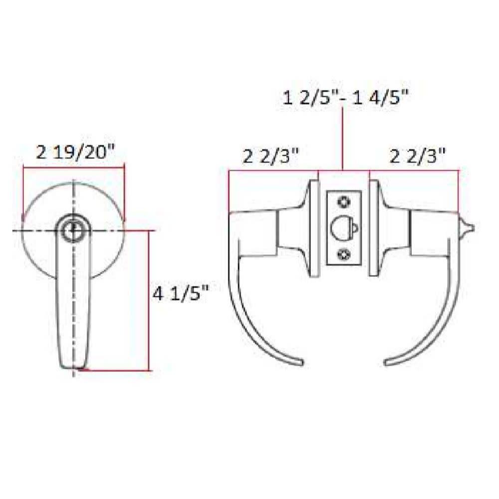 Design House 702019 CSeries 2Way Latch Passage Door Handle Adjustable