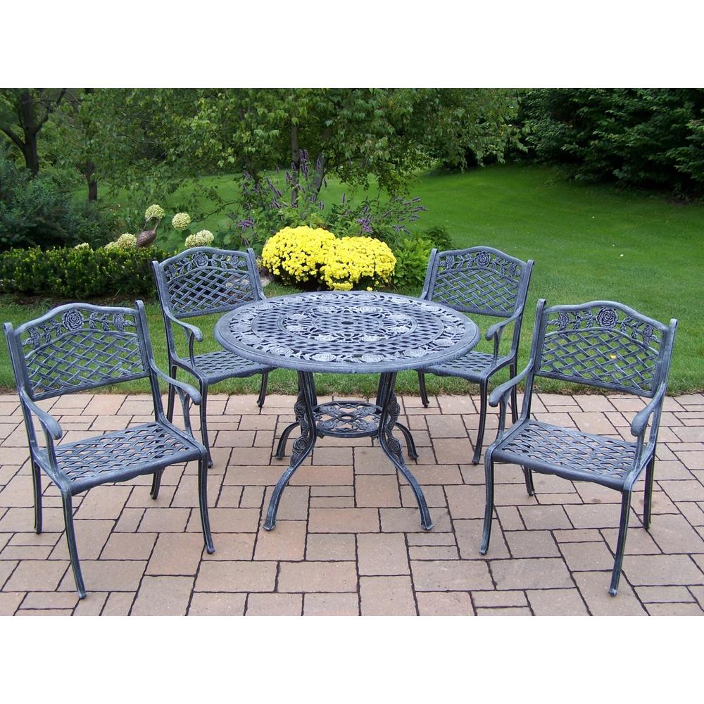 Oakland Living Aluminum 5 Pc. Patio Dining set w/ 42" Table and Chairs