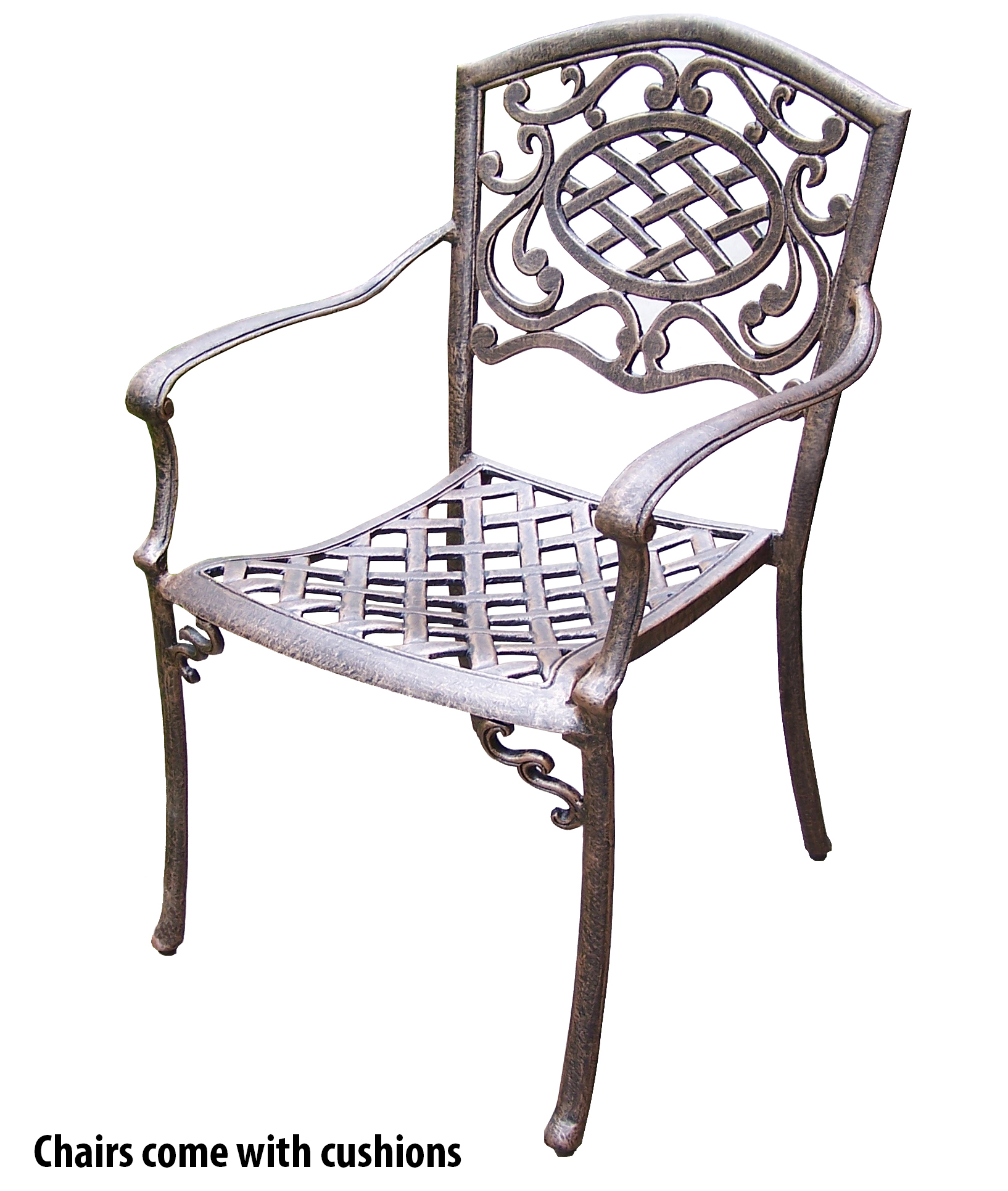 Oakland Living Cast Aluminum 7 Pc. Patio Dining Set w/ 70x38" Table and Cushioned Stackable Chairs