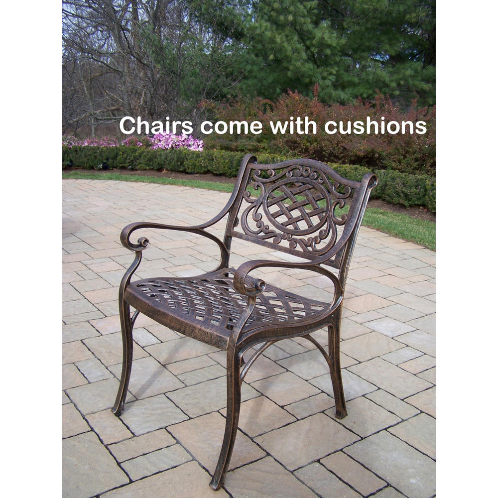 Oakland Living Cast Aluminum 5 Pc. Patio Dining set w/ Table and Spun polyester Cushioned Chairs