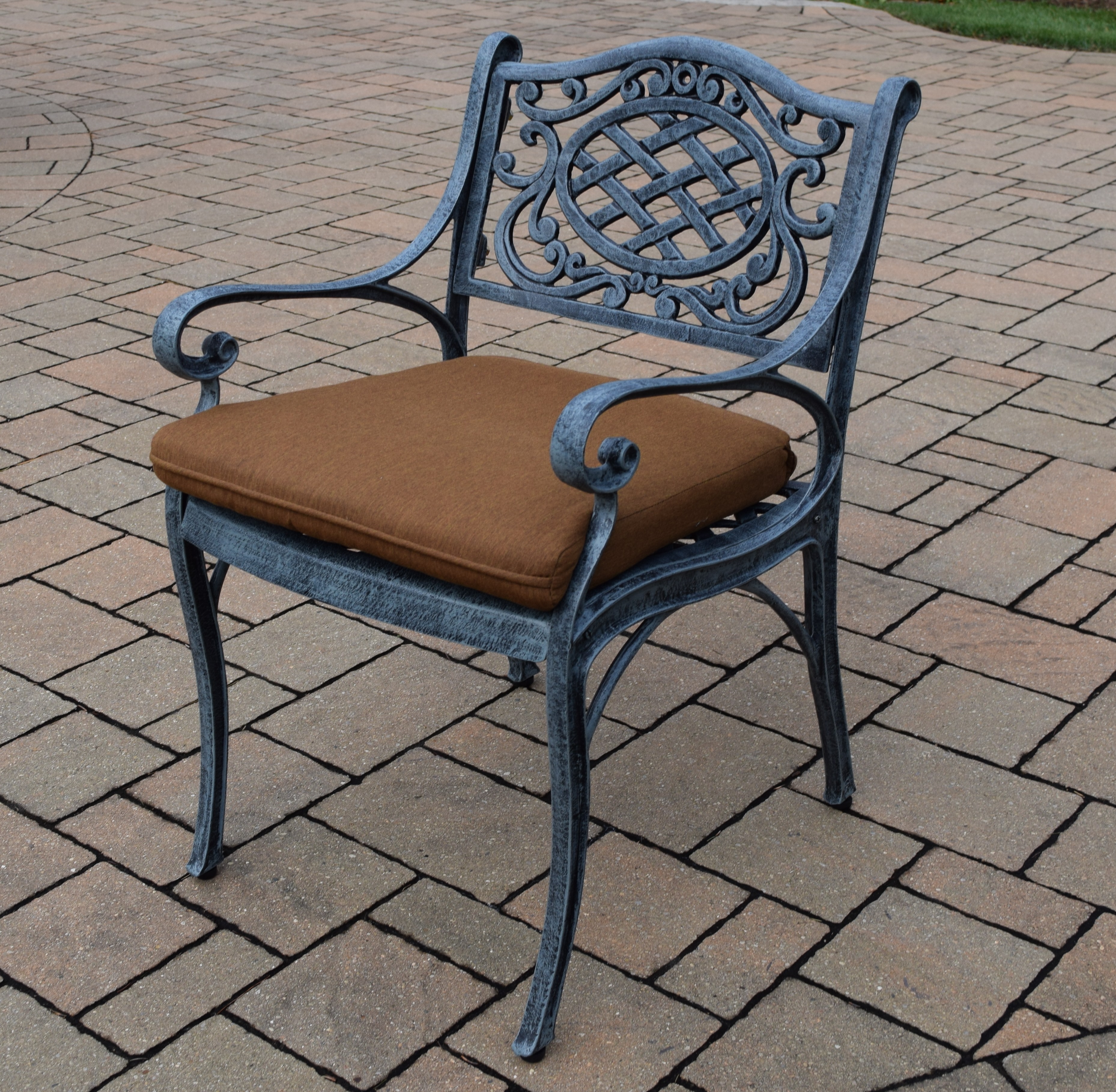 Oakland Living Cast Aluminum arm Chair with Sunbrella fabric Cushion