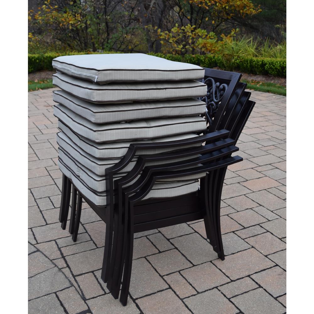 Oakland Living 4 Stackable Aluminum deep seat Chat Chairs with seat & back cushions (4 pack)