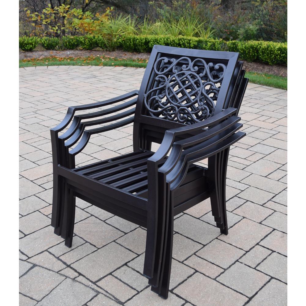 Oakland Living 4 Stackable Aluminum deep seating Chat Chairs  (4 pack)