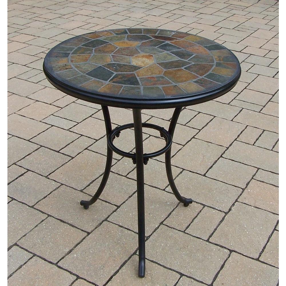 Oakland Living Stone Art 24-inch Bistro Table with real stone formation