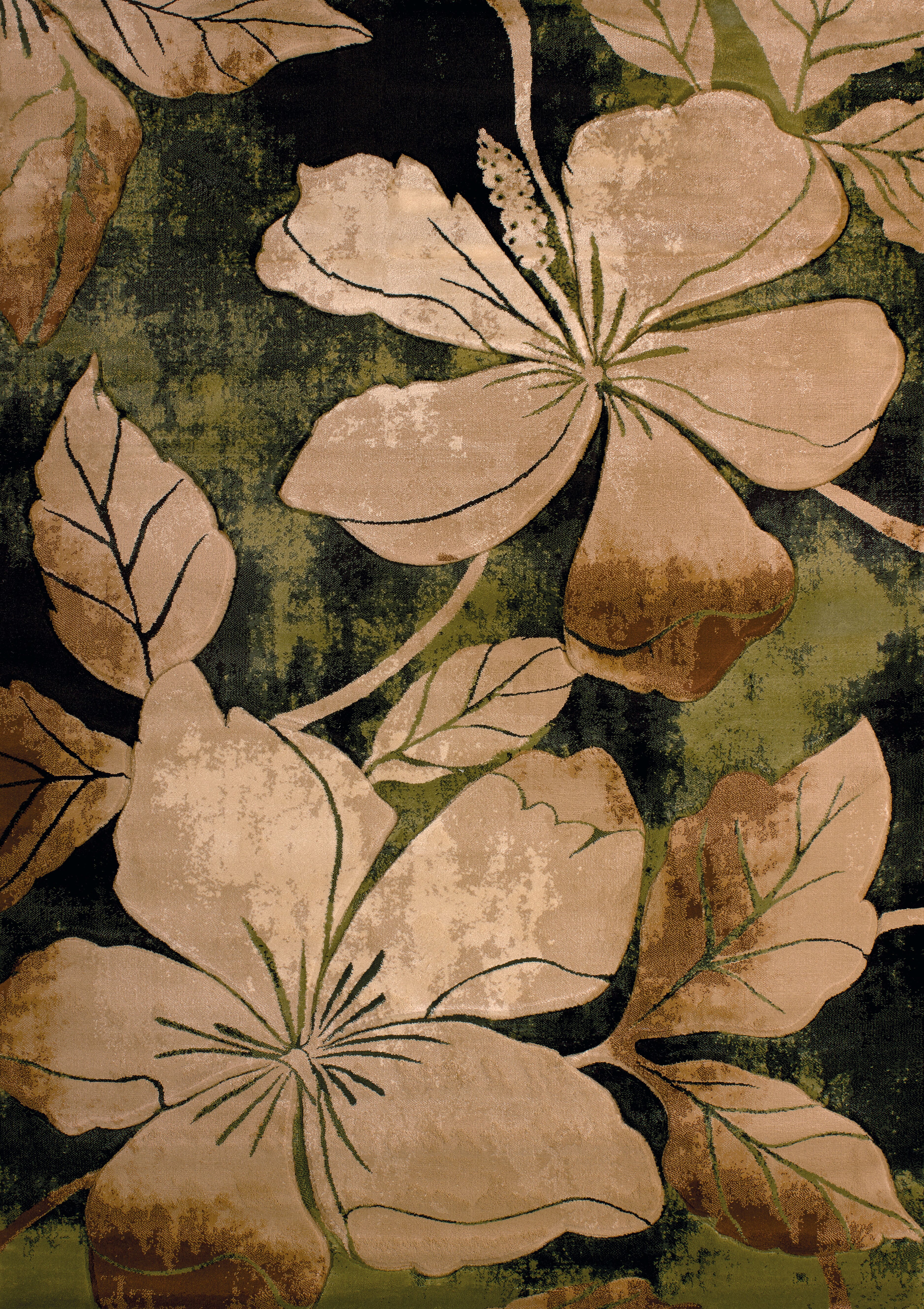 United Weavers of America Contours Floral Canvas Green Area Rug