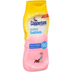 coppertone Water Babies Sunscreen Lotion SPF 50, Pediatrician Recommended, Water Resistant, 8 Fl Oz Bottle