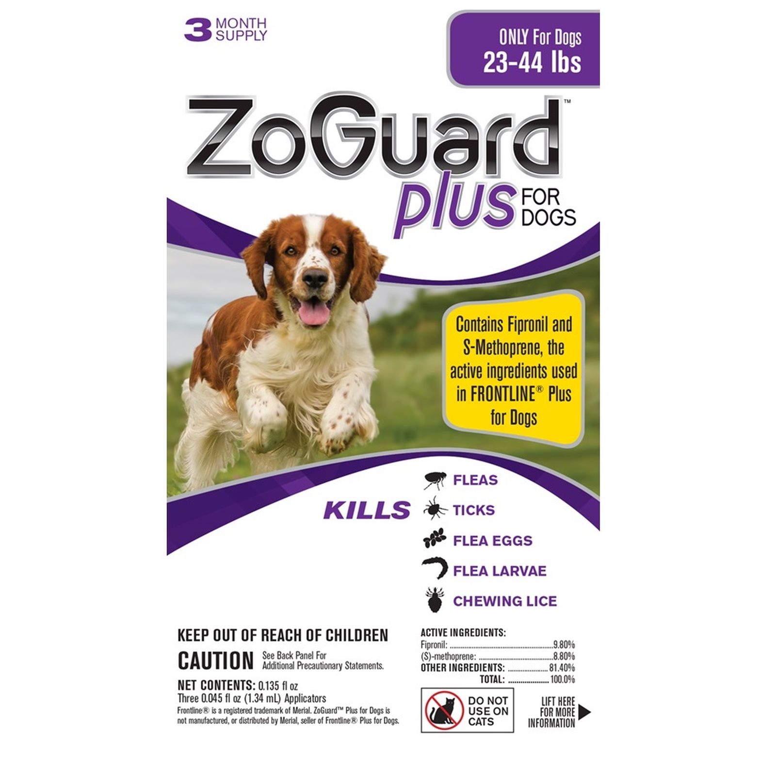 ZoGuard Plus for Dogs (23 - 44 lbs) Compare to Frontline&#174; Plus
