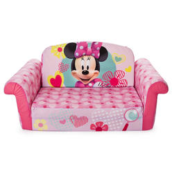 Marshmallow Furniture, Childrens 2-in-1 Flip Open Foam Compressed Sofa, Disneys Minnie Mouse