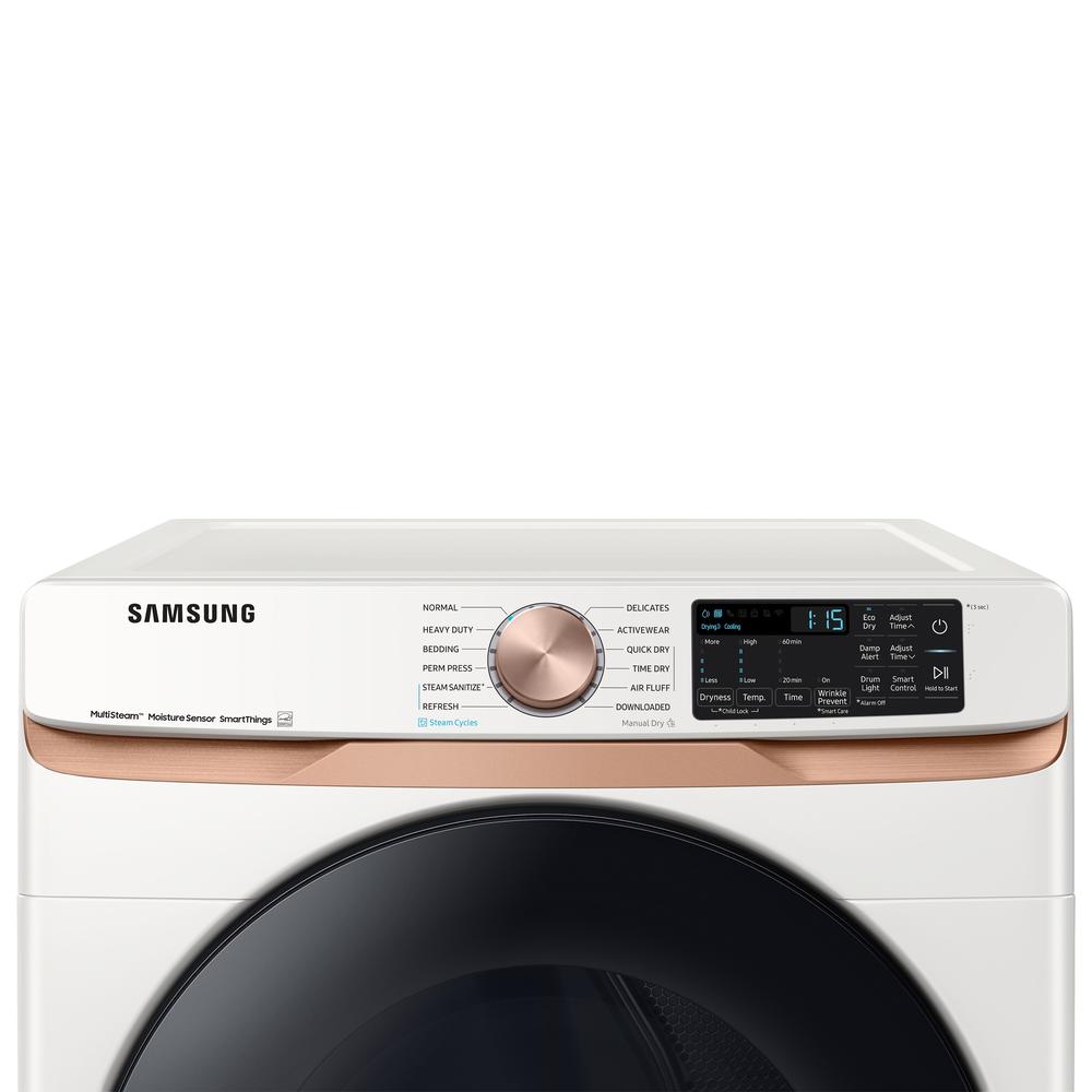 Samsung DVE50BG8300EA3 7.5 cu. ft. Smart Electric Dryer with Steam Sanitize+ and Sensor Dry - Ivory
