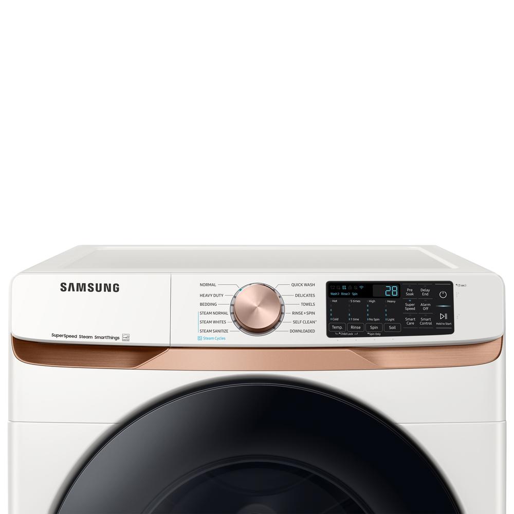 Samsung WF50BG8300AEUS 5.0 cu. ft. Extra Large Capacity Smart Front Load Washer with Super Speed Wash and Steam - Ivory