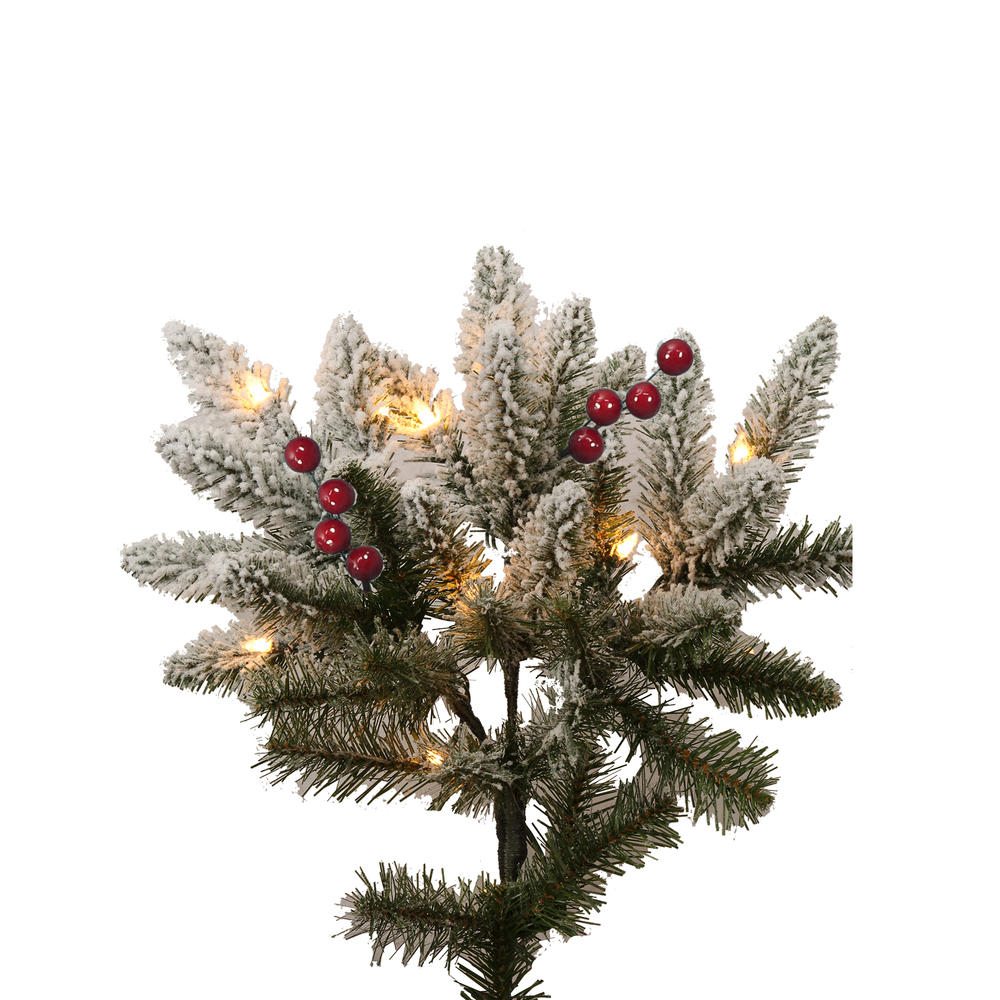 DONNER & BLITZEN 4.5' Pre-Lit Redwood Berry Flocked Pine with 200 Clear Lights