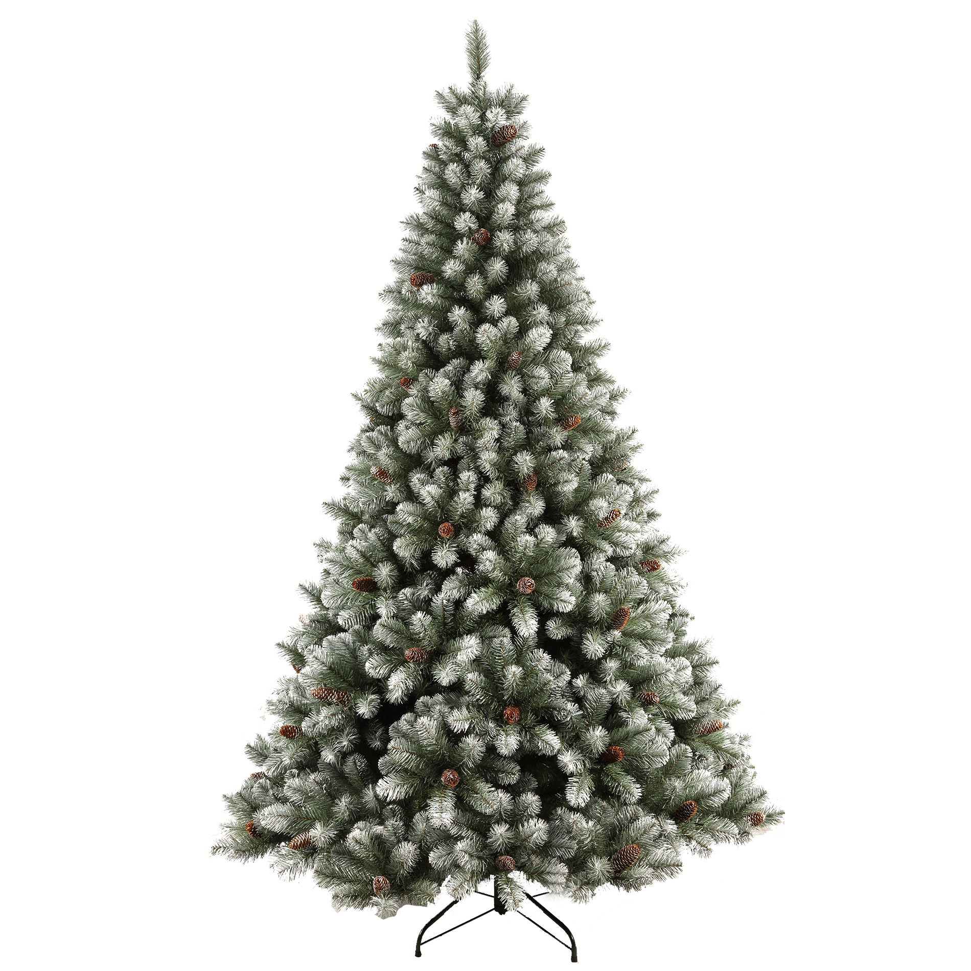 Trimming Traditions 7.5' Frosted PVC Tree with Pinecones