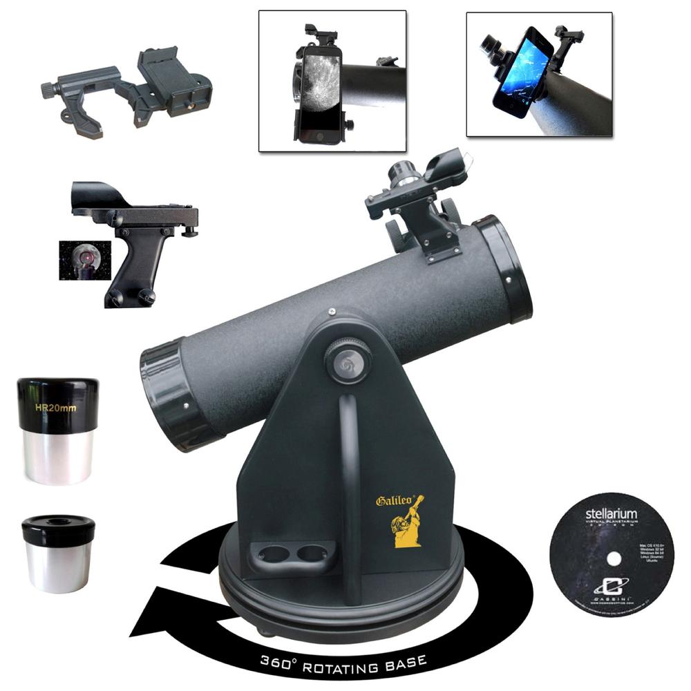 Galileo 500mm X 80mm Table Top Dobsonian Reflector Telescope with Smartphone Adapter