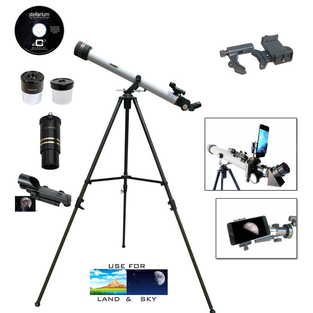 Cassini 800mmx60mm Day/Nite Refractor Telescope with Smartphone Adapter