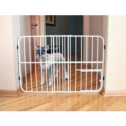 Carlson Pet Products Carlson 0624DS Step Over Expandable Metal Pet Gate- Beige