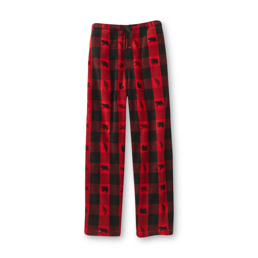 Joe Boxer Men's Fleece Pajama Pants - Checkered & Bears