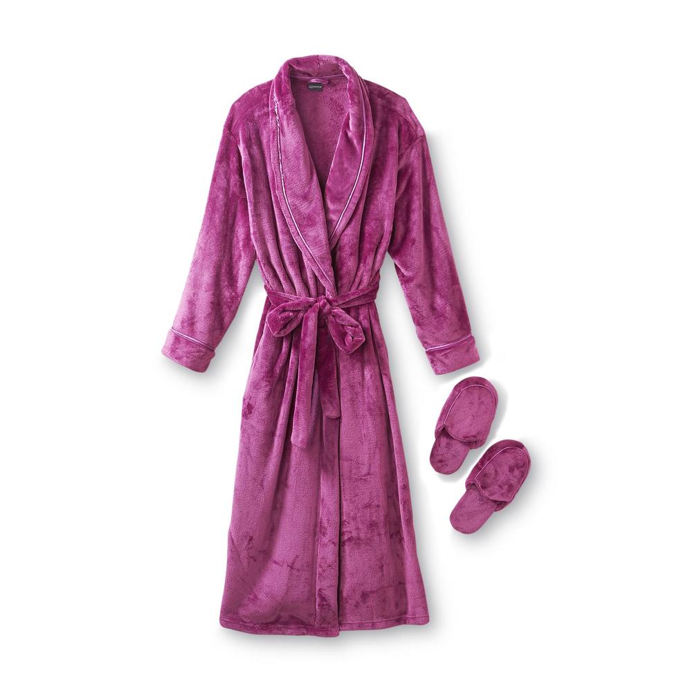 Covington Women's Plus Robe & Slippers