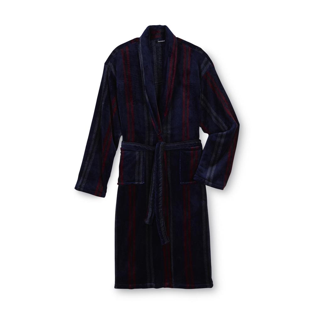 Joe Boxer Men&#8217;s Plush Velvet Robe - Striped