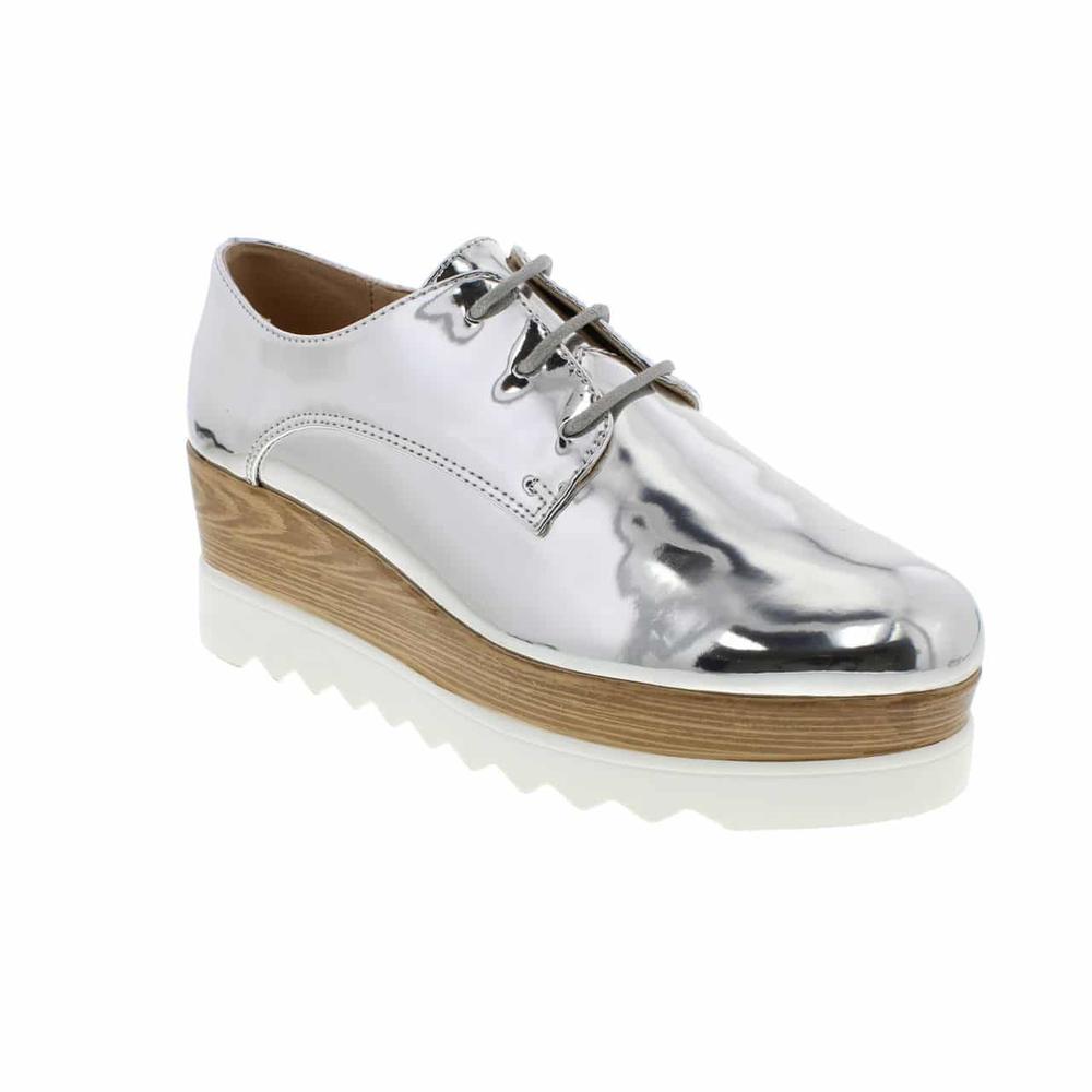 MOCA Women's Stella-99 Silver High Platform Slip-On Shoe