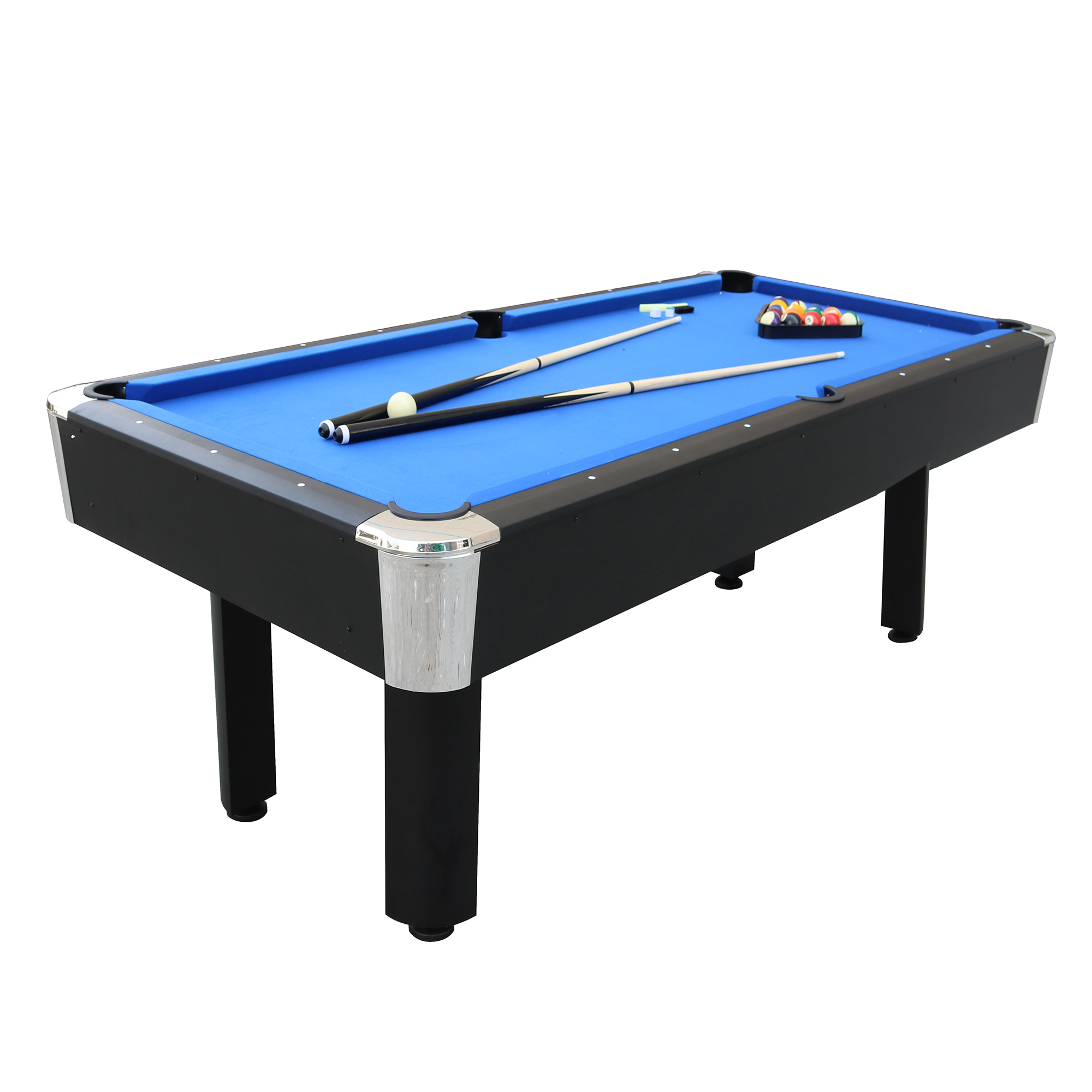 Sportcraft Arlington 84″ Blue Billiard Table with Arcade Style Ball Return & Table Tennis Top