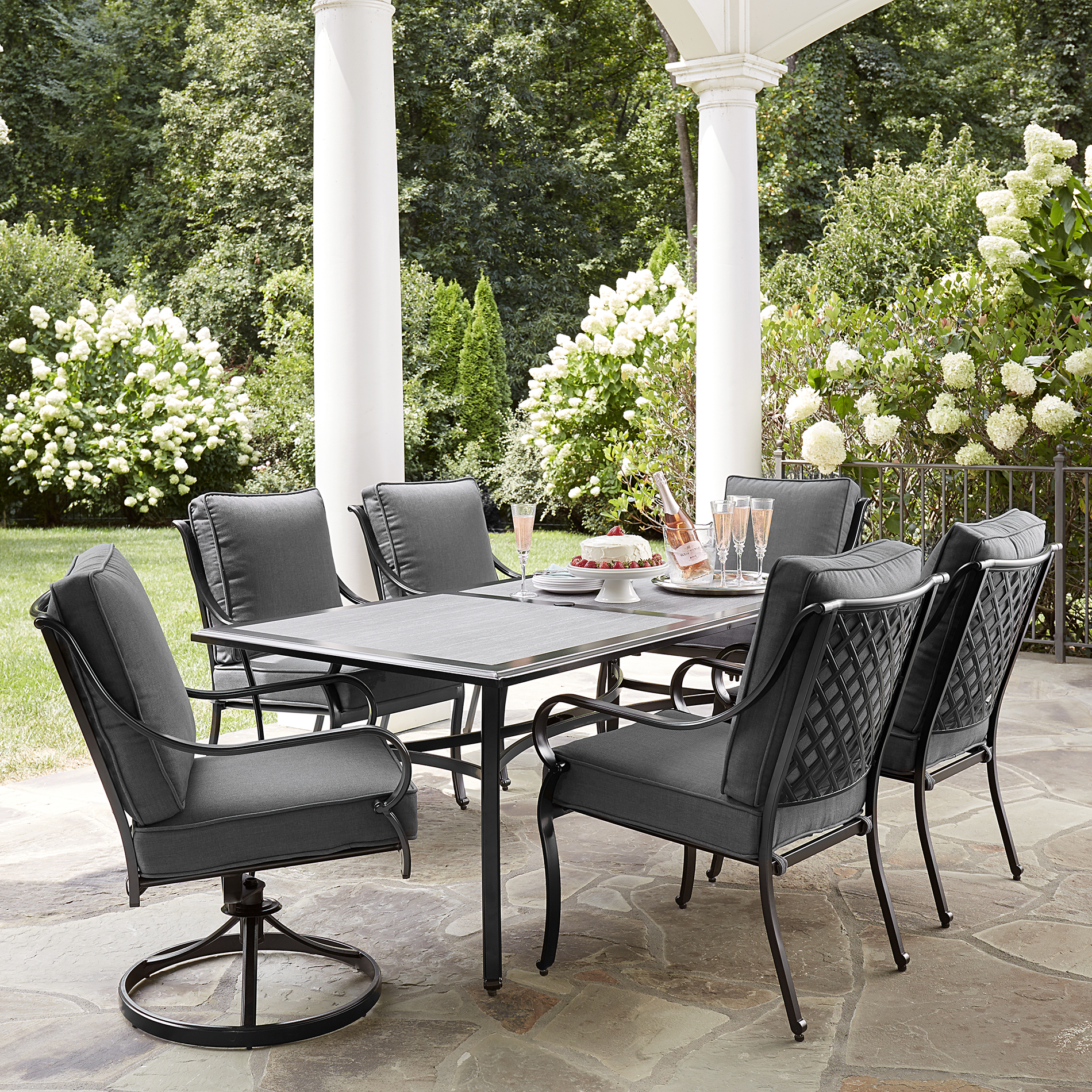 Grand Resort 170 10 012 Woodbury 7 Piece Ceramic Top Dining Set Limited Availability American Freight Sears Outlet