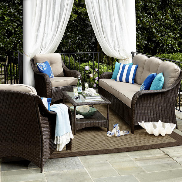 Grand Resort 170 10 058 Summerfield 4 Pc Wicker Seating Set Neutral Limited Availability American Freight Sears Outlet