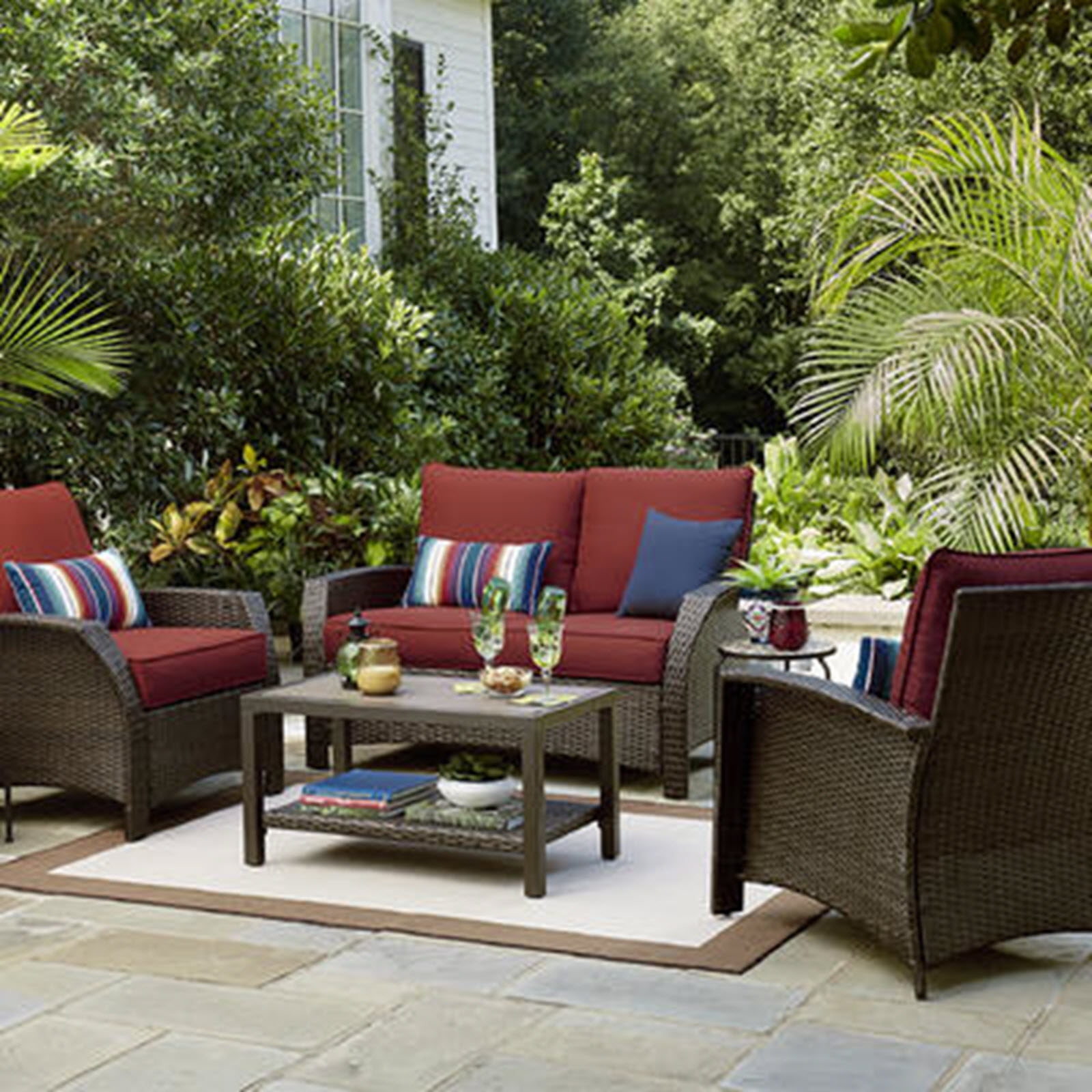 Sutton Roweoutdoor Sutton Rowe Williamsport 4 Pc Wicker Seating Set Neutral Dailymail