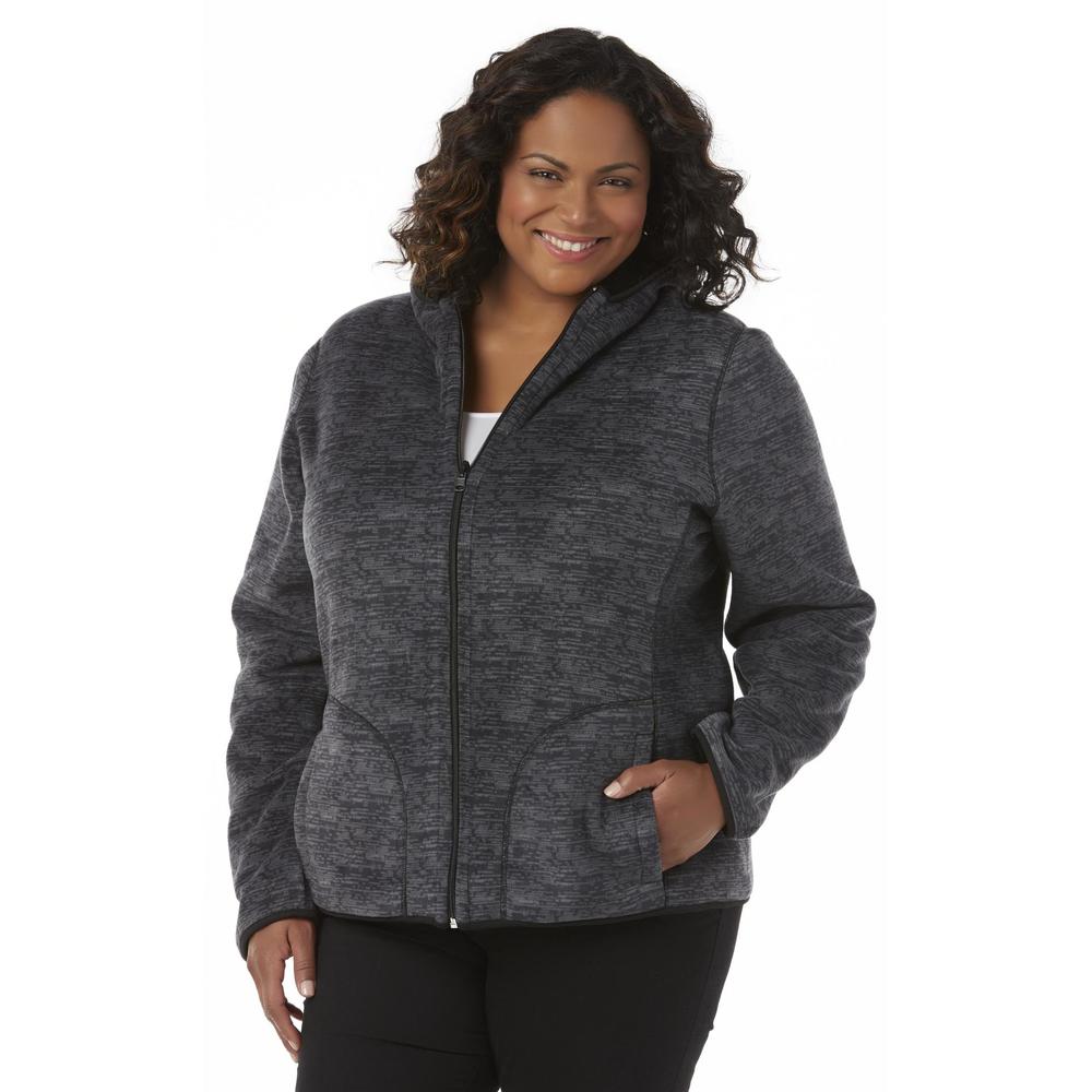 Laura Scott Women's Plus Reversible Fleece Jacket - Space Dyed