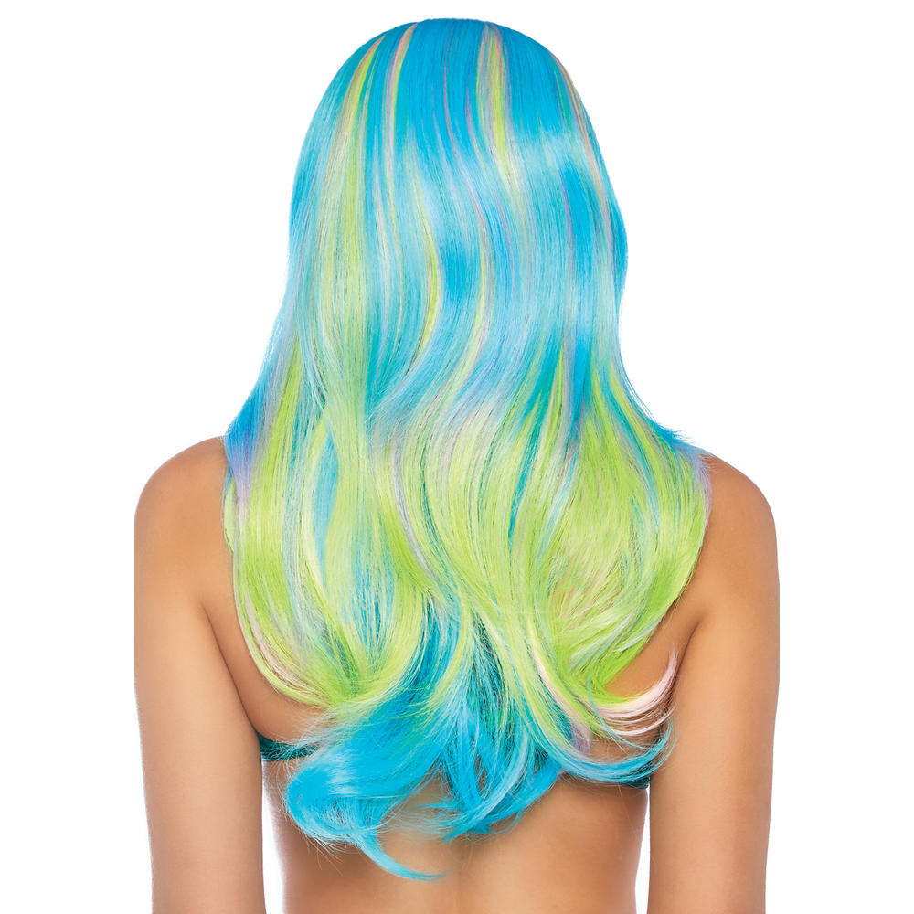 Leg Avenue  Womens Fashion Synthetic Costume Cosplay Long Blue Multi-Color Wig