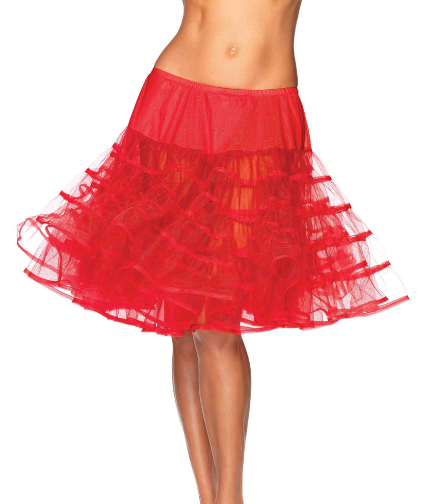 Leg Avenue  Mid Length Petticoat Dress, Red, One Size