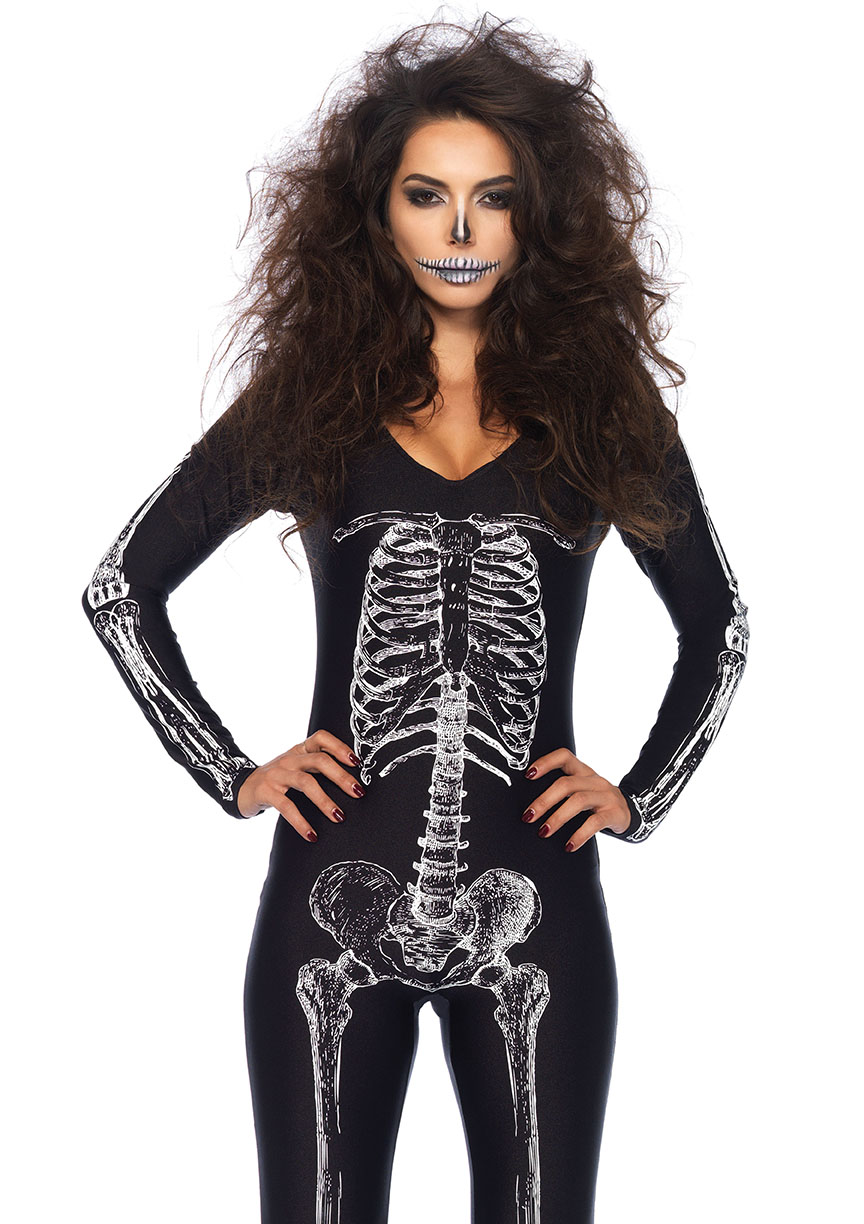 Leg Avenue  Women's Ray Skeleton Catsuit Costume