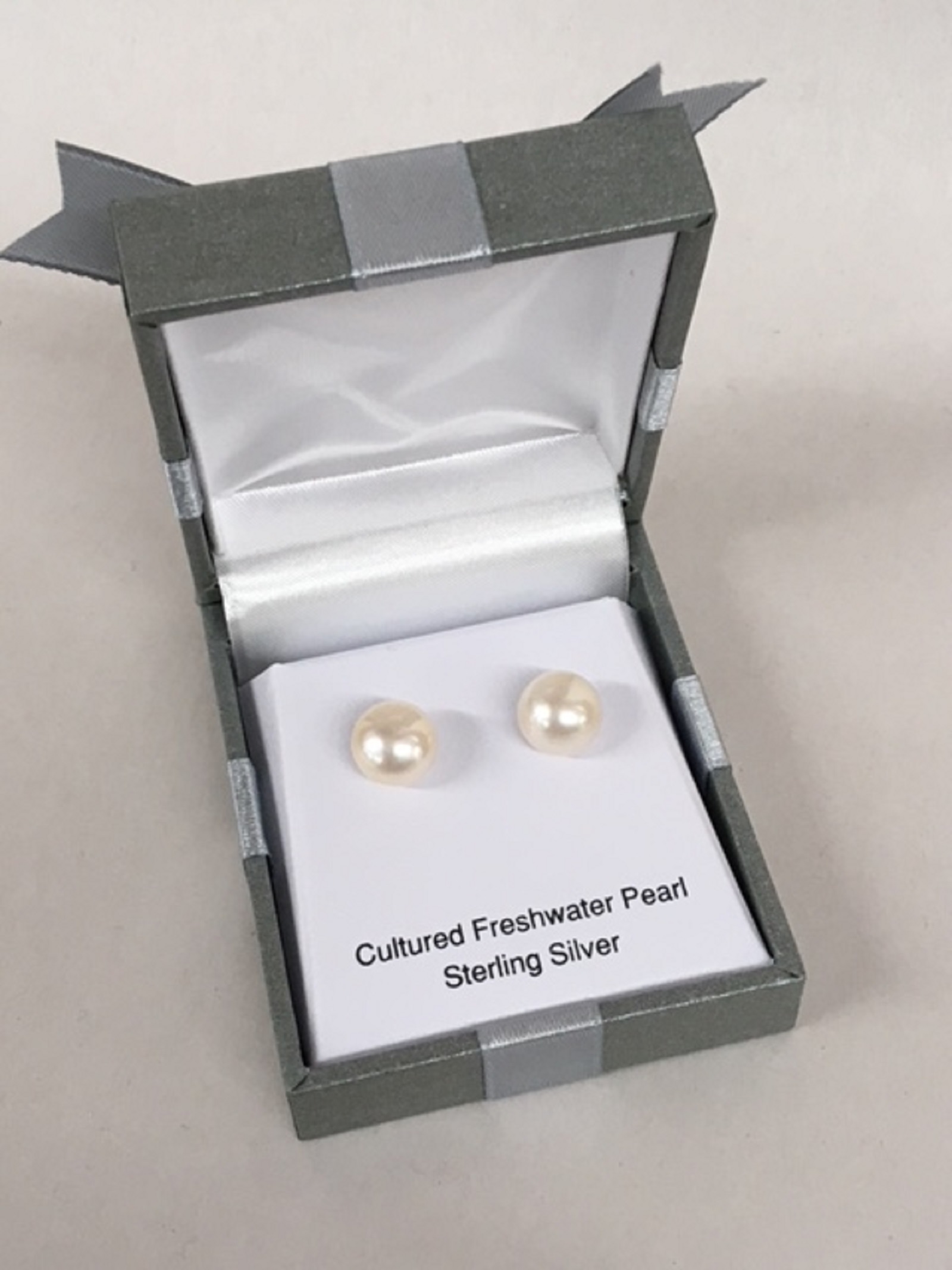 Genuine Cultured Freshwater Pearl (10mm) Stud Earrings, Crafted in Sterling Silver, White Genuine Cultured Freshwater Pearl (10mm) Stud Earrings, Crafted in Sterling Silver, White
