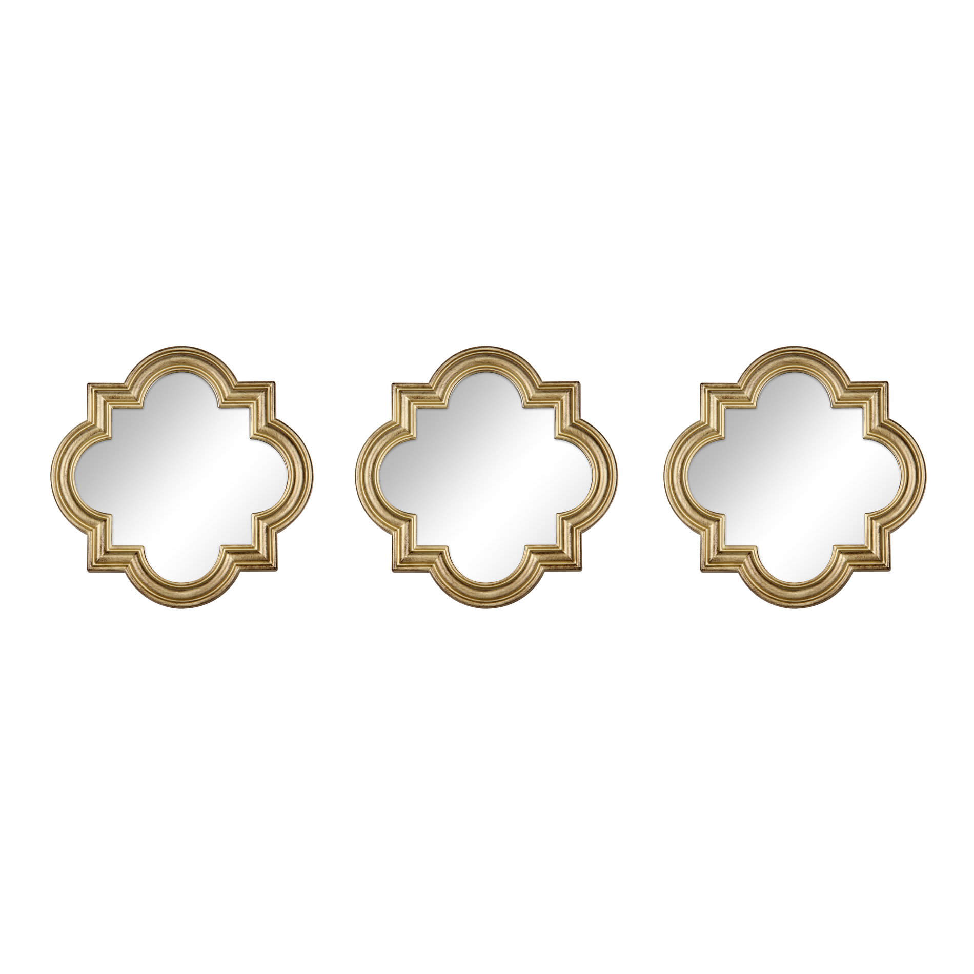 3-Pc. Mirror Set – Gold Quatrefoil