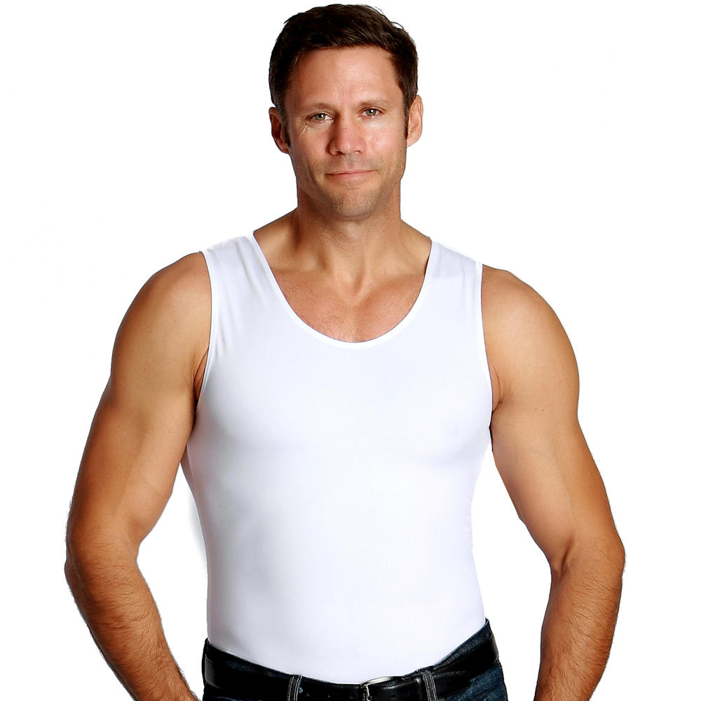 Insta Slim Compression sleeveless muscle tank t-shirt for men, look up to 5&#8221; slimmer instantly!