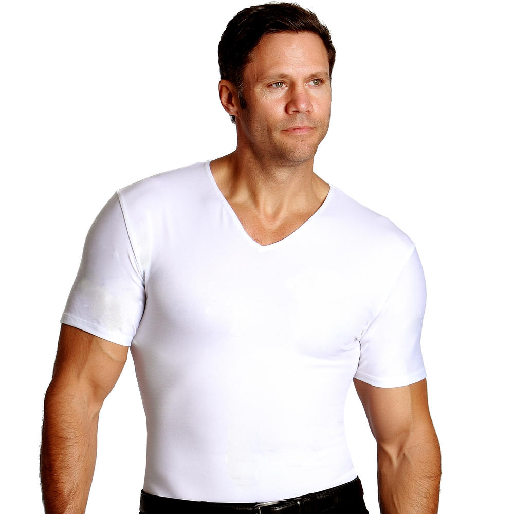 Insta Slim Compression short sleeve v-neck t-shirt for men, look up to 5&#8221; slimmer instantly!