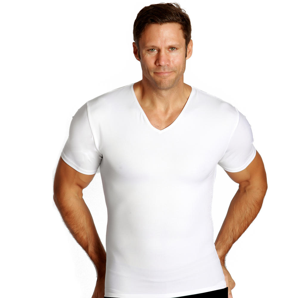 Insta Slim Compression short sleeve v-neck t-shirt for men, look up to 5&#8221; slimmer instantly!