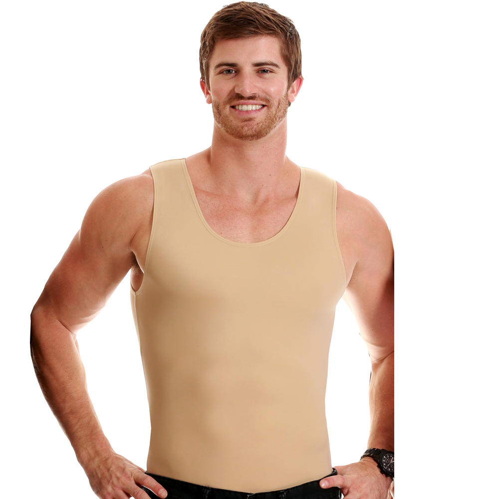 Insta Slim 3 Pack Compression sleeveless muscle tank t-shirts for men, look up to 5" slimmer instantly!